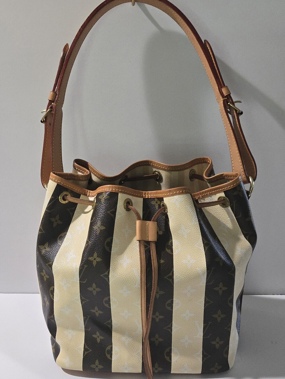 Louis Vuitton Limited Edition Rayures Petit Noe  Bucket Drawstring Shoulderbag